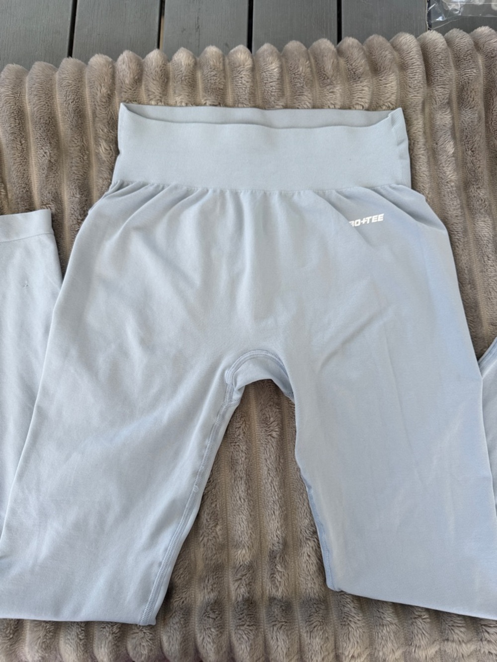 Light Blue High-Waist Kids Leggings with Soft Stretch Waistband